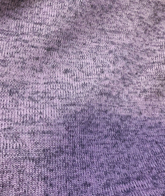Knit Top in Lilac with Button-Shoulder Detail - marled knit texture close-up