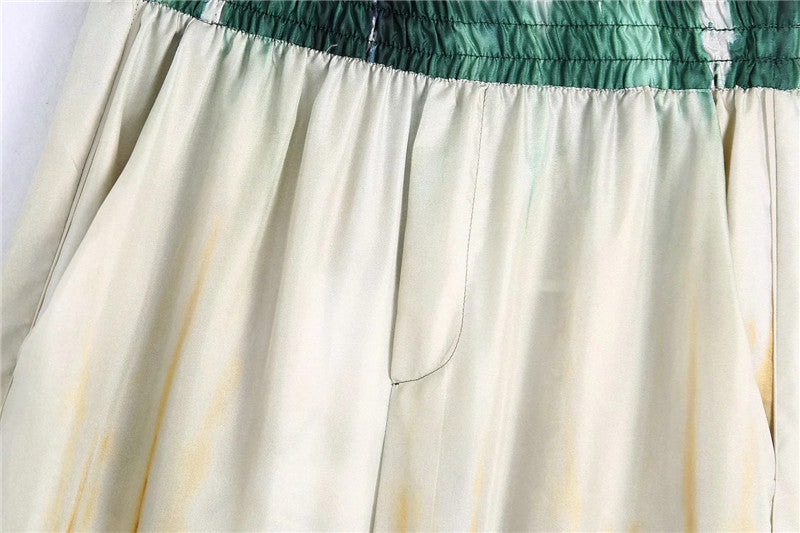 Tie-Dye Wide-Leg High-Waist Trousers - side pocket detail