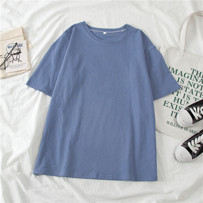 T-Shirt in Candy Colours with Relaxed Fit - blue flat lay front