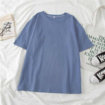 T-Shirt in Candy Colours with Relaxed Fit - blue flat lay front