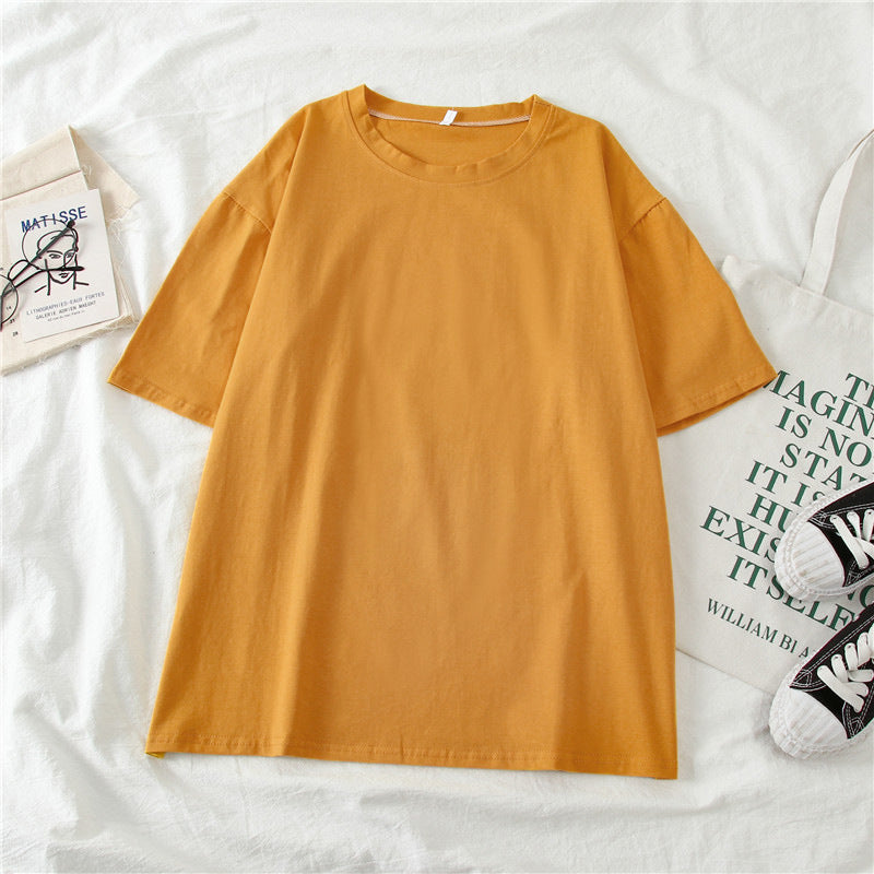 T-Shirt in Candy Colours with Relaxed Fit - ginger flat lay front
