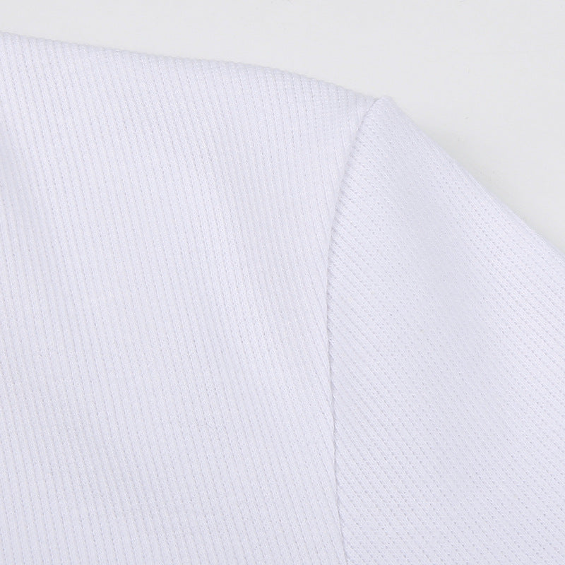 Ribbed Long-Sleeve Contour Top in White - white ribbed seam close-up
