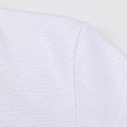 Ribbed Long-Sleeve Contour Top in White - white ribbed seam close-up