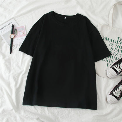 T-Shirt in Candy Colours with Relaxed Fit - black flat lay front