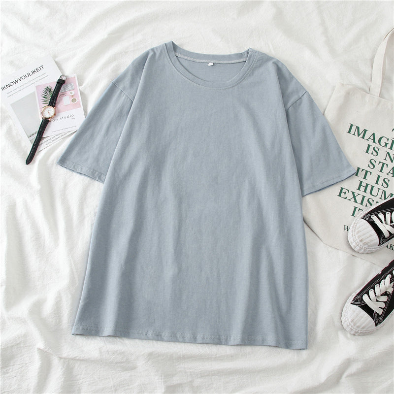 T-Shirt in Candy Colours with Relaxed Fit - grey flat lay front