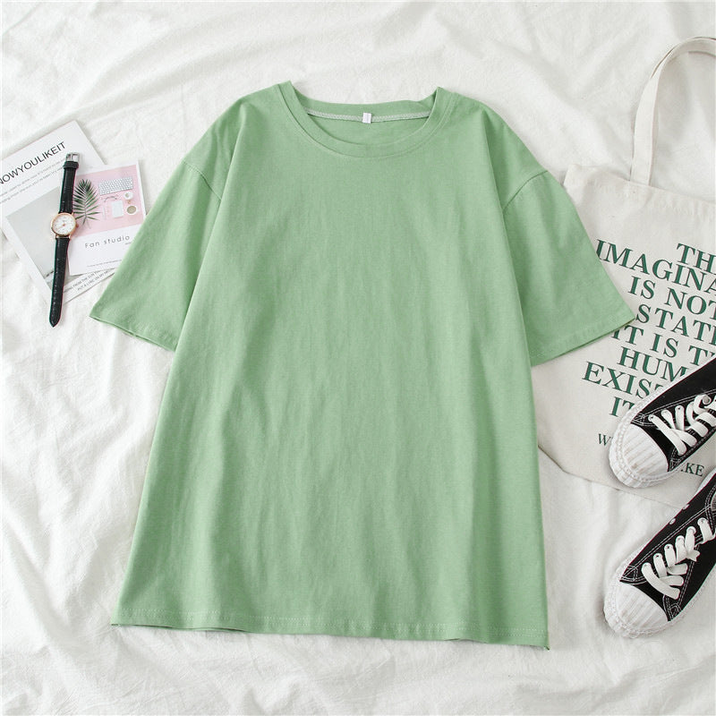 T-Shirt in Candy Colours with Relaxed Fit - mint green flat lay front