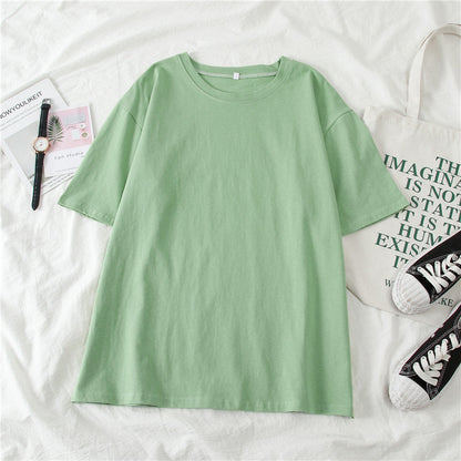 T-Shirt in Candy Colours with Relaxed Fit - mint green flat lay front