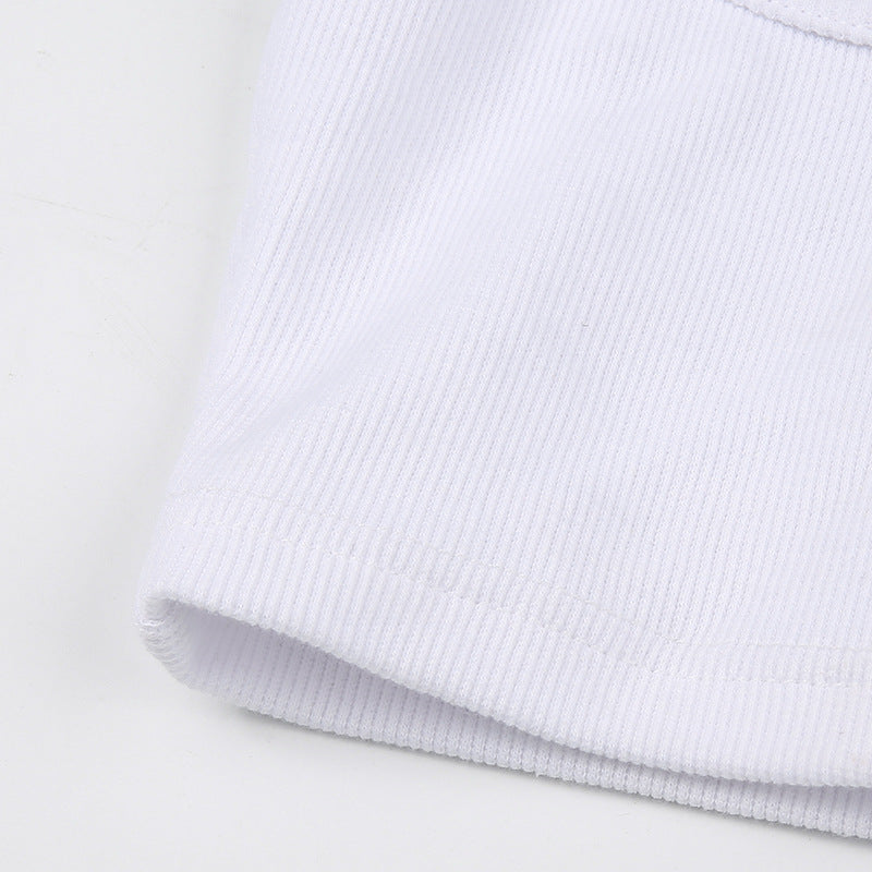 Ribbed Long-Sleeve Contour Top in White - white sleeve cuff close-up