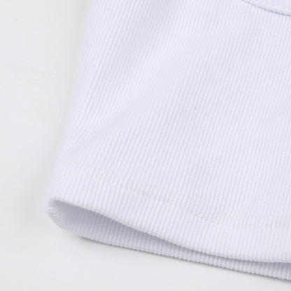 Ribbed Long-Sleeve Contour Top in White - white sleeve cuff close-up