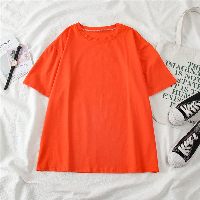 T-Shirt in Candy Colours with Relaxed Fit - orange flat lay front