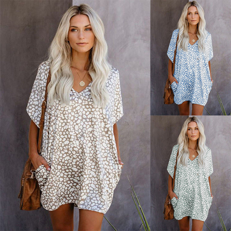 Longline Tunic Top in Ombre Leopard Print - blue and green colour options