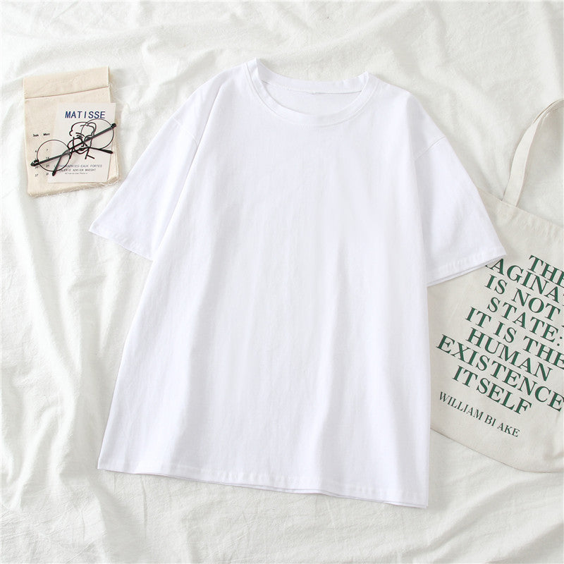 T-Shirt in Candy Colours with Relaxed Fit - white flat lay front