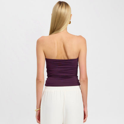 Bandeau Top with Agate Detail - purple back view