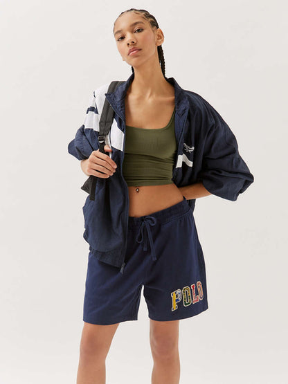 Crop Vest Top with Square Neck and Ribbed Stretch - army green layered outfit view