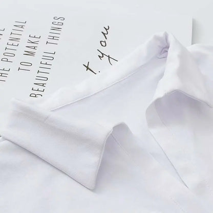 Bodysuit with Polo Collar in Black, Red or White - white collar close-up