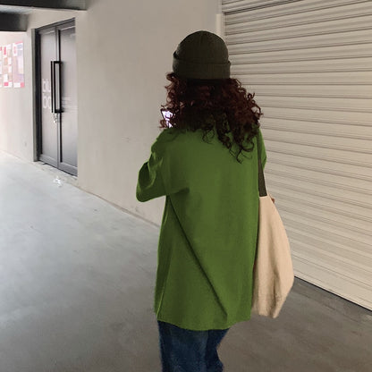 T-Shirt in Candy Colours with Relaxed Fit - green back view