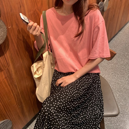 T-Shirt in Candy Colours with Relaxed Fit - pink styled outfit