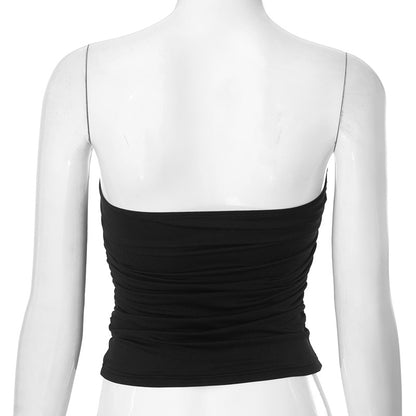 Bandeau Top with Agate Detail - black back view
