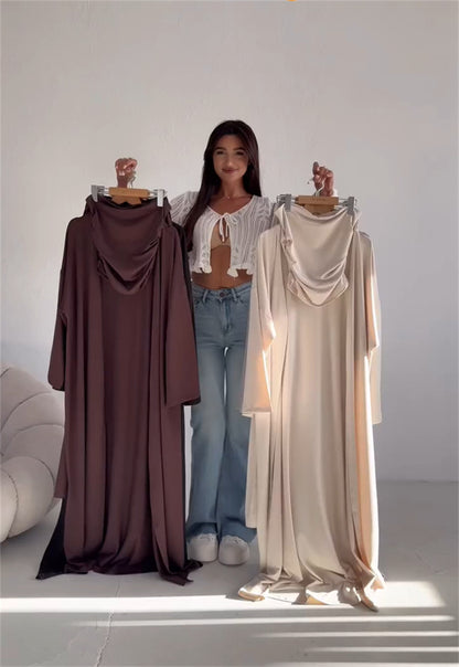 Wide-Leg Trouser Three-Piece Co-Ord Set in Dark Brown, Black & White - dark brown and white colour comparison