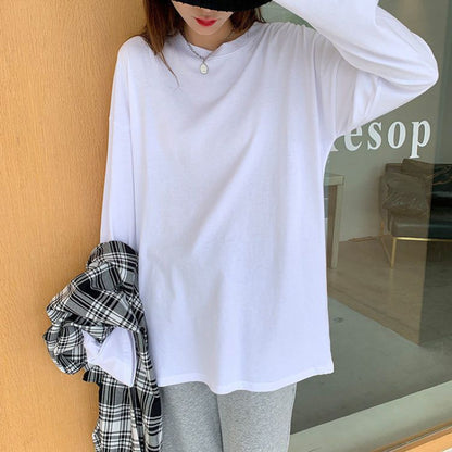 Longline Top in White with Plain or Distressed Hem - white plain hem relaxed street style